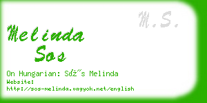 melinda sos business card
