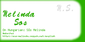 melinda sos business card